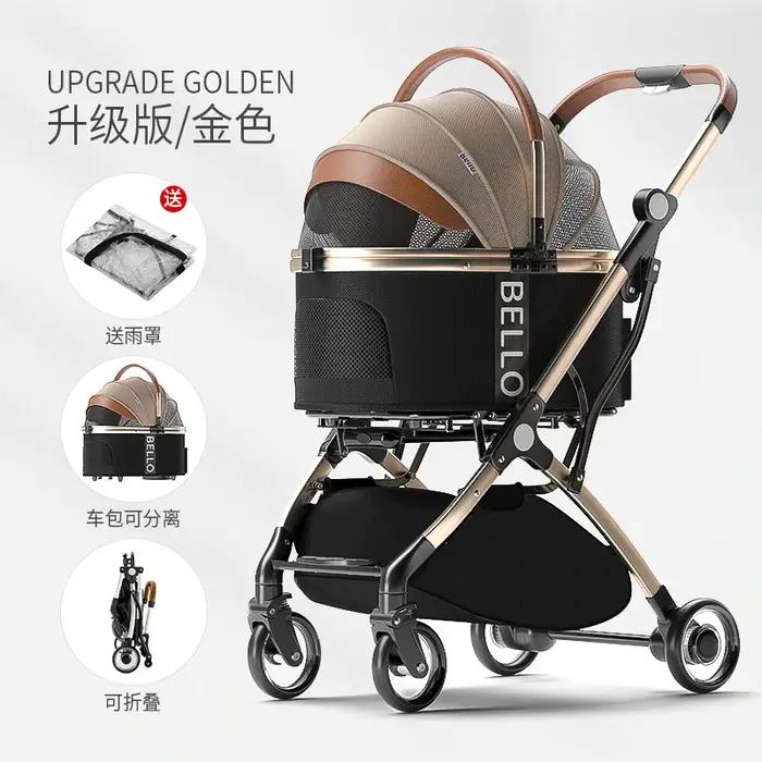 Poussette pour animaux de compagnie chats chiens roues de transport fournitures chariot pliable Portable produits de