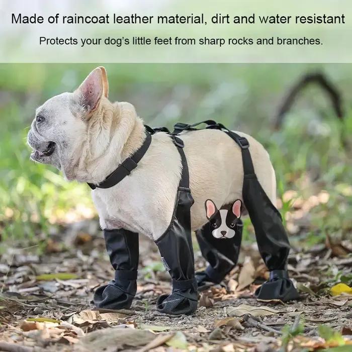Chaussures antidérapantes pour chien bottes de pluie protecteurs de pattes anti-salissure et anti-chute chaussettes de suspension pour chienextérieur