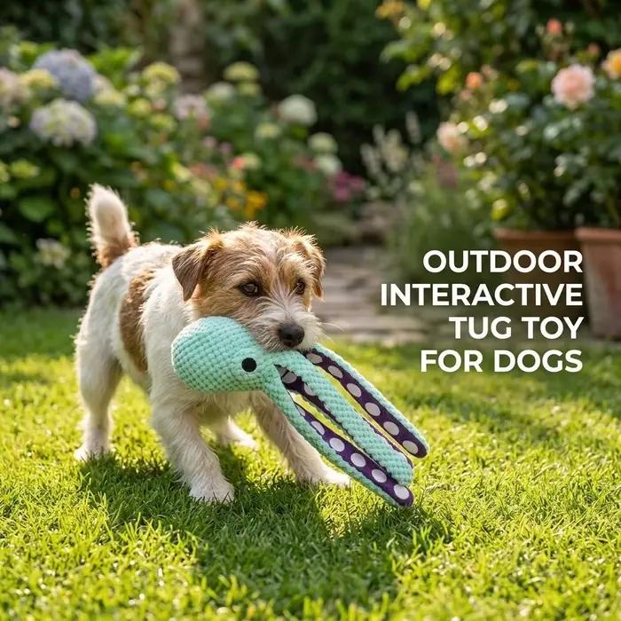 Jouet pour chien pieuvre couineur, jouet à mâcher en peluche ananas avec couineur et tentacules froissés, jouet interactif pour chiot pour le soin dentaire, pour chiens de petite et moyenne taille