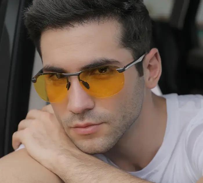 Nouveau aluminium magnésium lunettes de soleil lunettes polarisées hommes conducteurs sport Cycliste