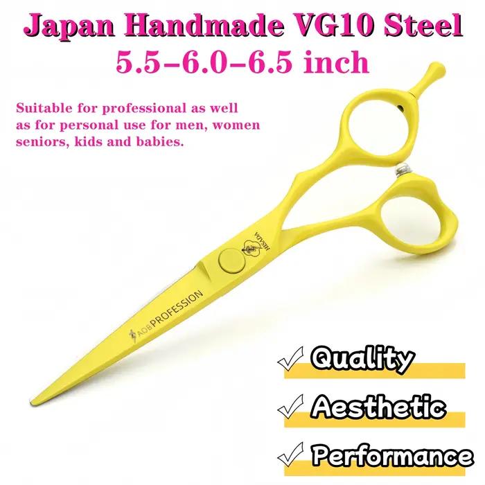 HISADA ciseaux de coiffure 6 pouces jaune ciseaux haut de gamme VG10 le matériau est tranchant et ré