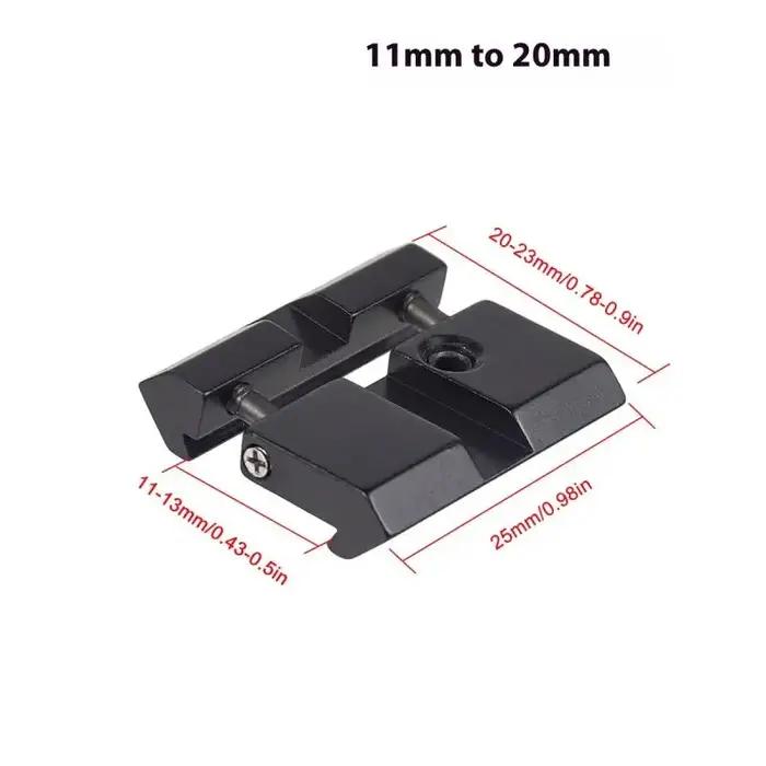 Adaptateur rail 11-20mm dovetail vers Picatinny - Monture universelle pour viseurs et accessoires de chasse