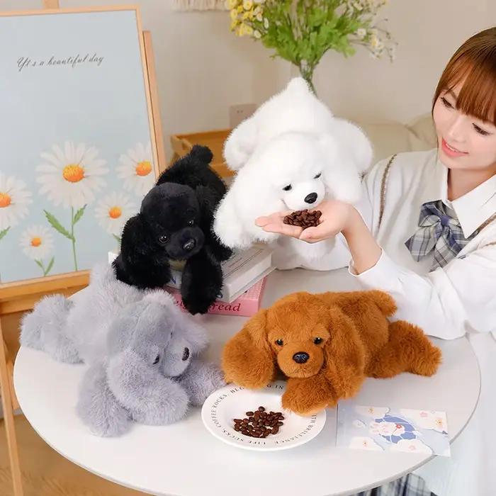 Peluche chiot noir kawaii 30cm en tissu rempli de coton PP jouet en peluche doux pour adultes et enfants de plus de 14 ans occasions spéciales