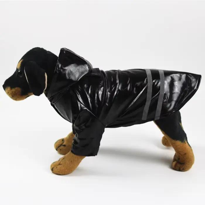 Vêtements pour chiens imperméables à capuche bande réfléchissante