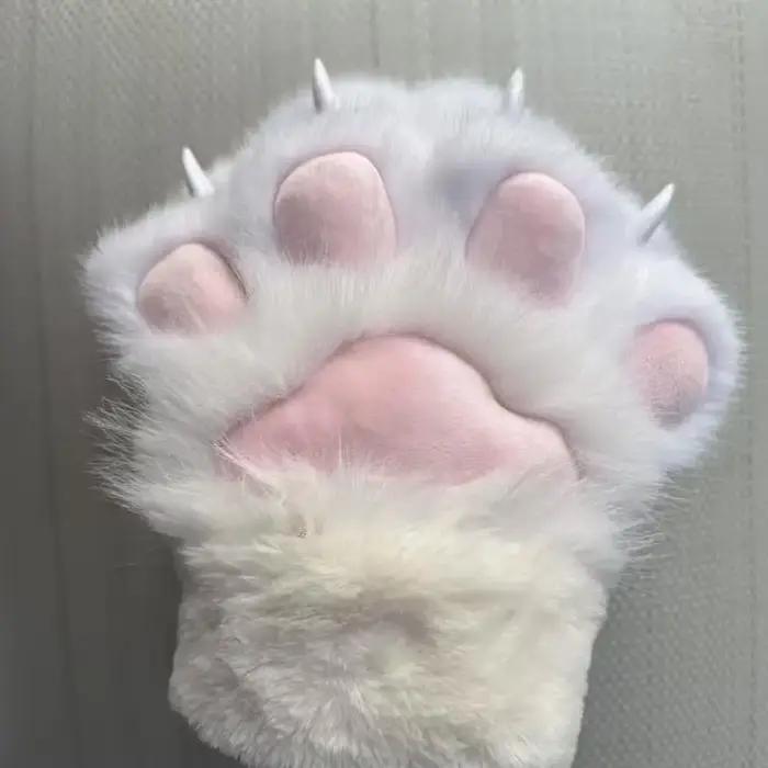 1 paire de gants en peluche anti-griffures pour chat, mignons gants en forme de patte de chat, chaud