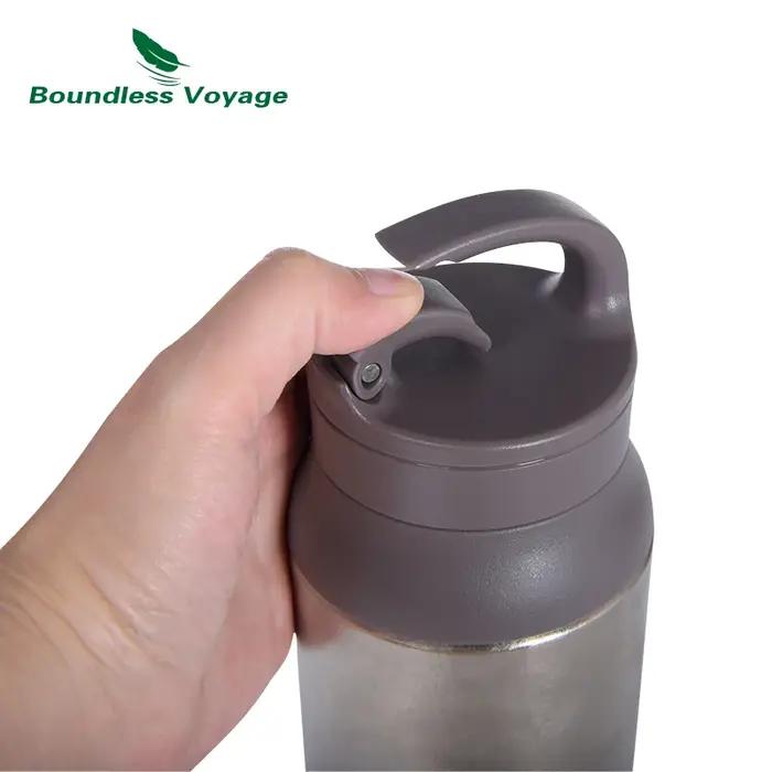 Boundless Voyage-Bouteille isotherme en titane avec couvercle à crochet, thermos isolé, grande capac