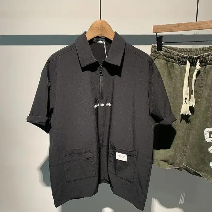 Vêtements pour hommes couleur unie Polo confortable Premium coupe ample décontracté à manches courte