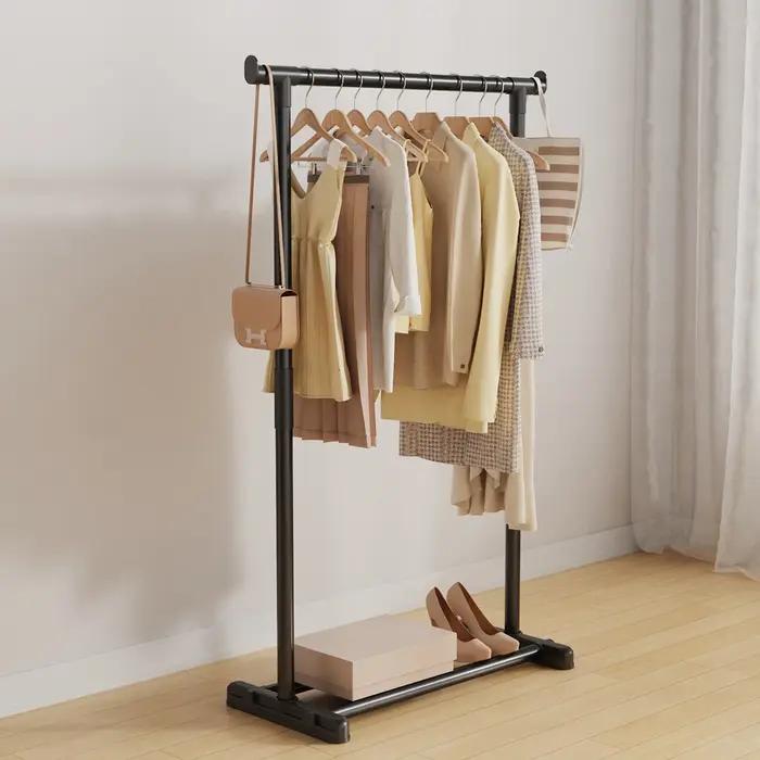 Séchoir à linge multifonctionnel en fer noir pour sécher et ranger les vêtements et accessoires occasions intérieures et extérieures