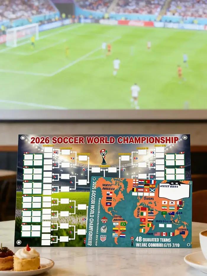 Affiche Murale Finale Championnat du Monde de Football 2026 Interactif Décoration Maison Bureau Occasions Spéciales Fêtes Football Fans