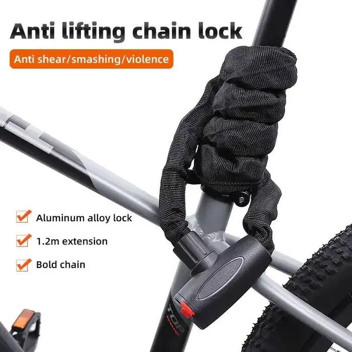 Câble de sécurité pour vélo ESLNF, chaîne antivol pour vélo, verrouillage extérieur antivol pour moto avec clés
