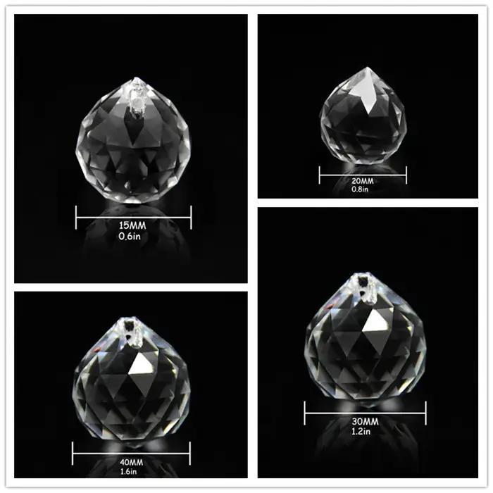 Boules à facettes en cristal clair/AB, 15mm-40mm, pièces de lustre K9, prisme attrape-soleil, penden