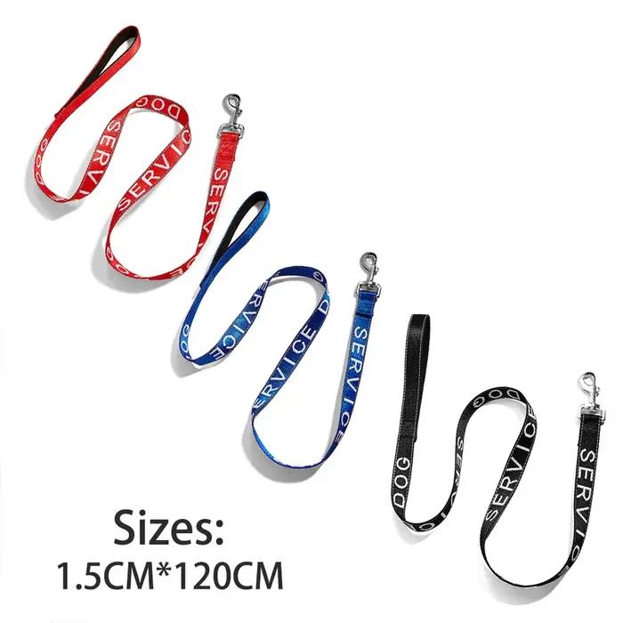 Laisses pour petits chiens et chats, couleur unie, Service pour chiens et Support émotionnel, laisse Jacquard à réflexion, entraînement de marche pour animaux de compagnie puissants