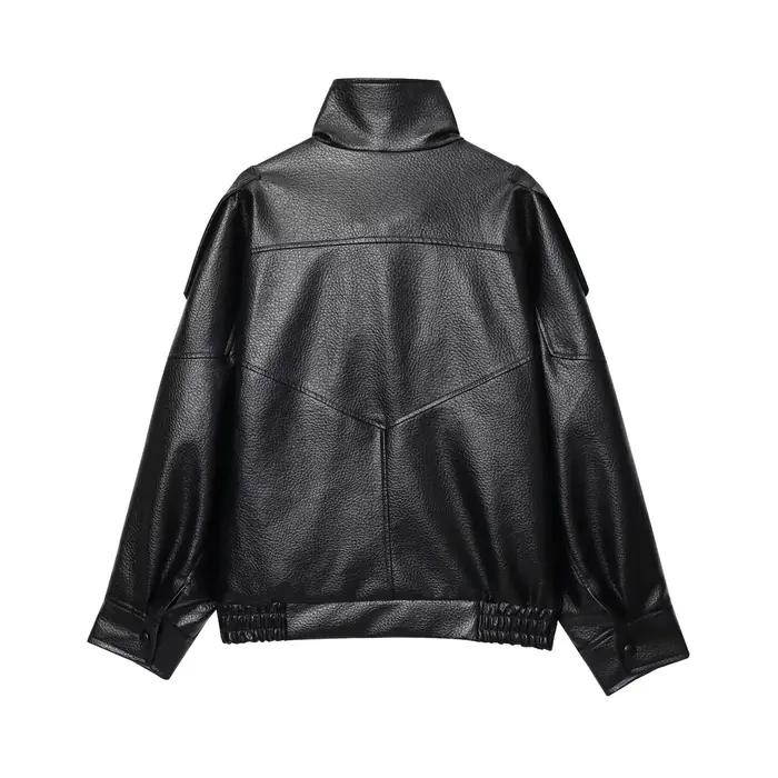 Automne hiver femmes veste en cuir 2025 lâche casual PU Faux cuir vestes manteau mode rue moto veste