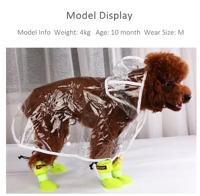 4 pièces/ensemble bottes de pluie pour chien imperméable chaussures
