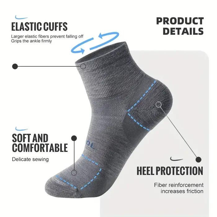 Chaussettes merinos homme femme 4 paires - Laine mérinos 70% pour chasse, running et ski respirantes