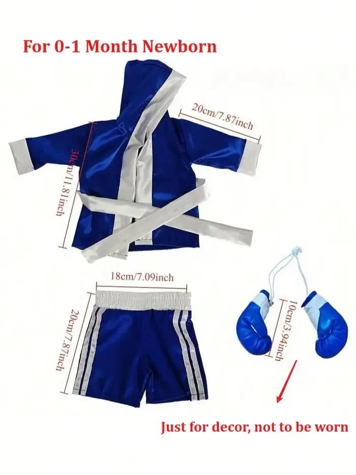Accessoires de photographie pour nouveau-nés, ensemble de tenue de boxe pour bébé garçon, Robe, gant