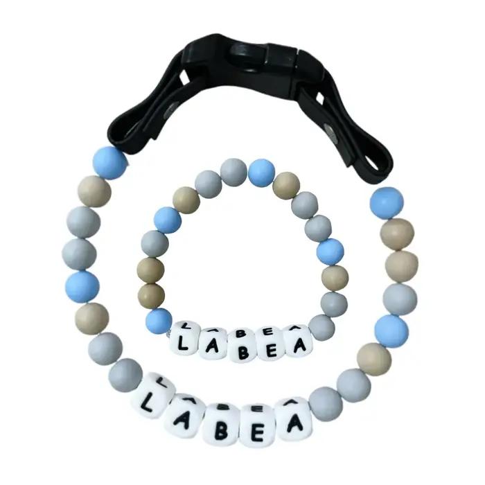 Collier de nom personnalisé en perles pour chiot avec bracelet coloré pour animaux de compagnie occasions spéciales