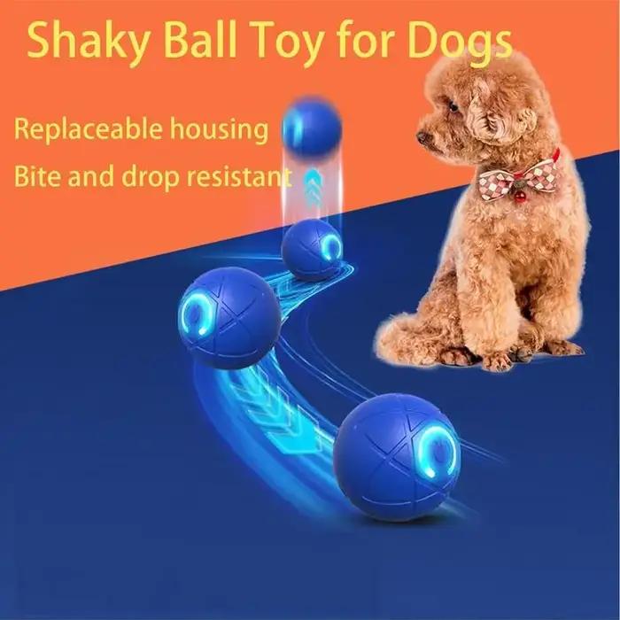 Boule roulante automatique en polaire pour chiens, jouet interactif et sécuritaire pour extérieur, occasions spéciales et quotidienne