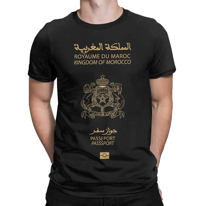 T-shirt pour homme avec motif de passeport marocain