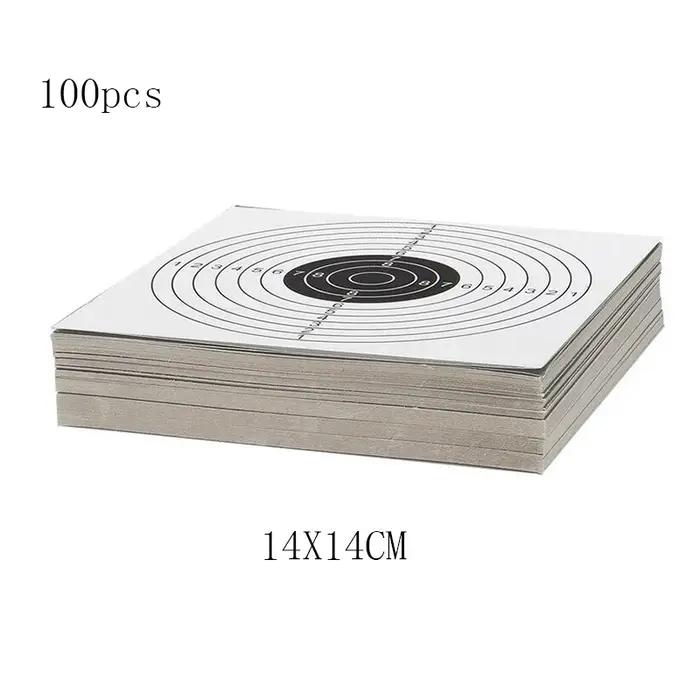 Cible de tir en acier pour entraînement en plein air et intérieur cible de tir robuste pour pistolets à billes airsoft et chasse avec 100 cibles en papier 17cm*17cm
