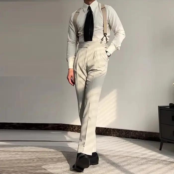 Nouveau Italie hommes d'affaires chemises léger luxe texturé pointe revers rayé à manches longues Cardigan loisirs haute qualité Blouse M-2XL