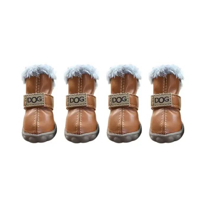 Bottes de neige chaudes pour animaux de compagnie, chaussures d'hiver douces et imperméables pour ch