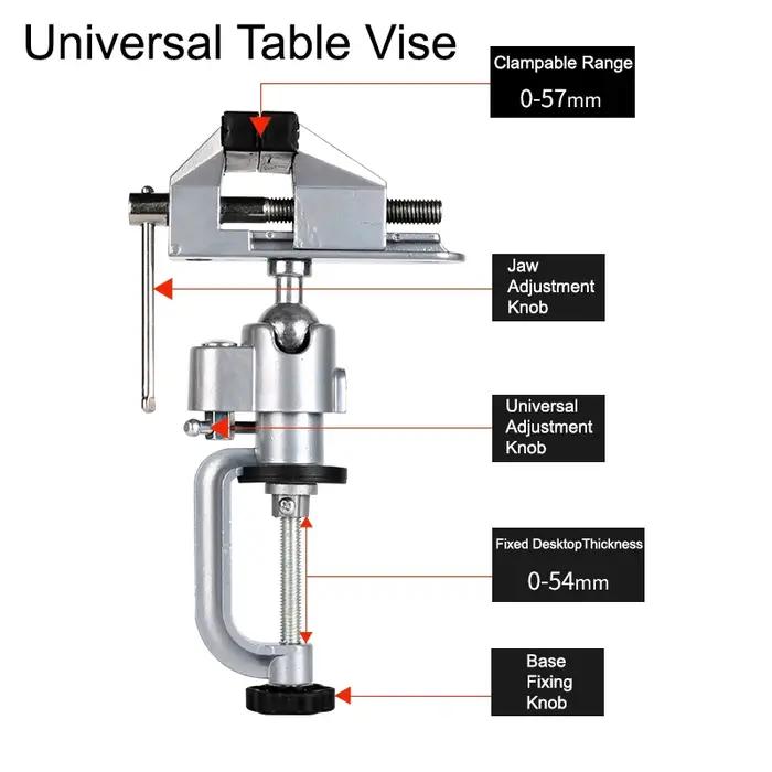Étau de Table Rotatif à 360 °, Pince d'Établi, Support de Broyeur Électrique Multifonctionnel, Acces