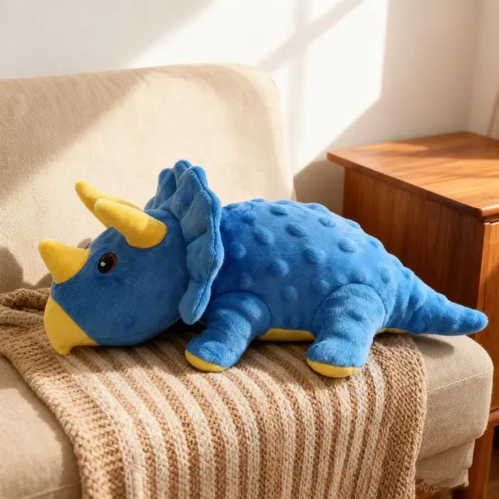 Jouet en peluche pour chien Triceratops résistant aux morsures