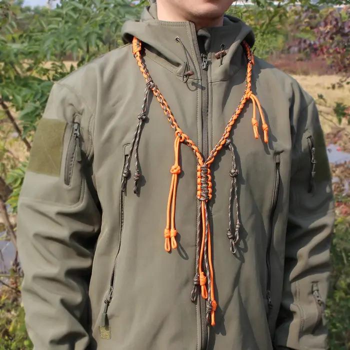 Cordon sifflet main tressé dragonne appel canard chasse lanière leurre décoy corde extérieur