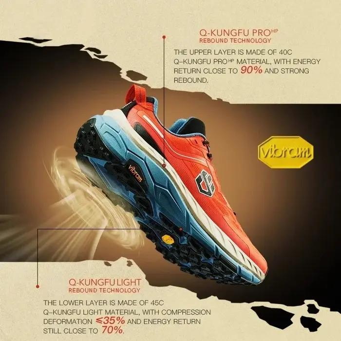 Chaussures de trail QIAODAN ShanShen 2.0 avec plaque en carbone pour hommes 2025 – Baskets de randon
