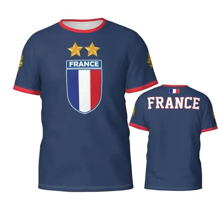 Maillot de Football français T-shirt hommes femmes drapeau