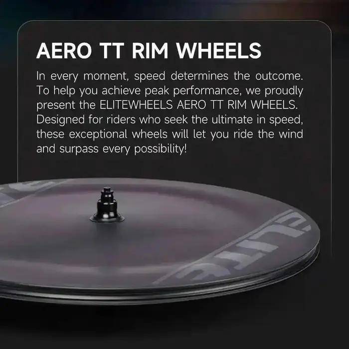 Jeu de roues carbone ELITEWHEELS AERO TT-Rim Brake pour vélo de triathlon