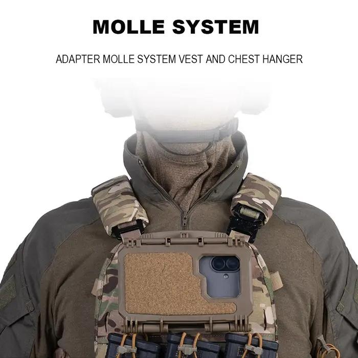 Étui téléphone tactique Molle, support carte et navigation pour gilet pare-balles chasse outdoor