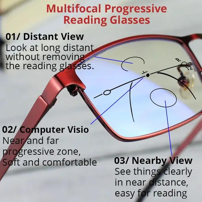 Wars LOOK-Lunettes de lecture multifocales progressives pour hommes et femmes, lunettes d'ordinateur