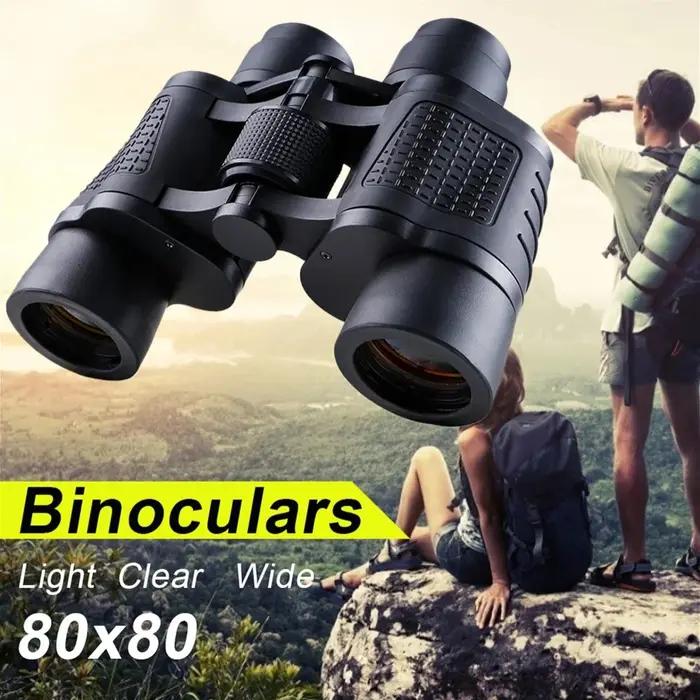Jumelles professionnelles 80x80 longue portée 15000m HD vision basse lumière nocturne pour chasse camping randonnée
