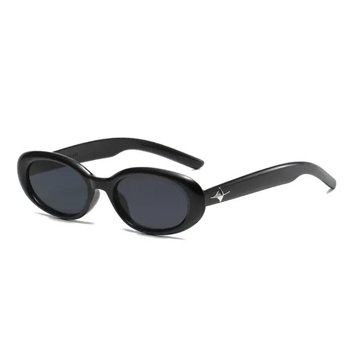 Lunettes anti-lumière style Y2K ovale - Design steampunk vintage - Randonnée unisexe homme femme
