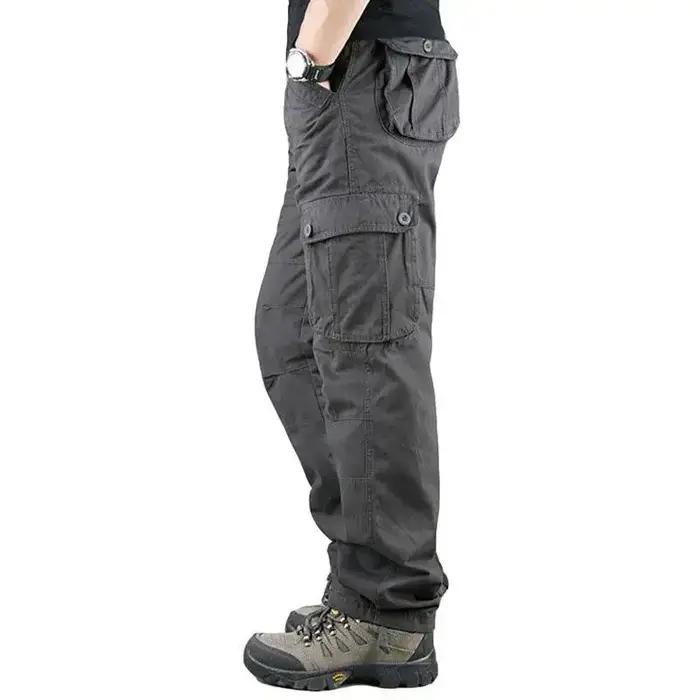 Pantalon Cargo Tactique Homme Pleine Longueur Coton Serge Poche Multiples Pour Randonnées Travaux Extérieurs Occasions Décontractées