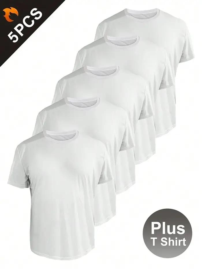 5 pièces Plus T-Shirt pour hommes grandes