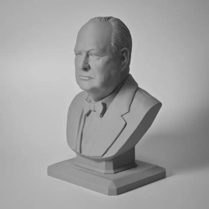 Sculpture Churchill UK imprimée en 3D