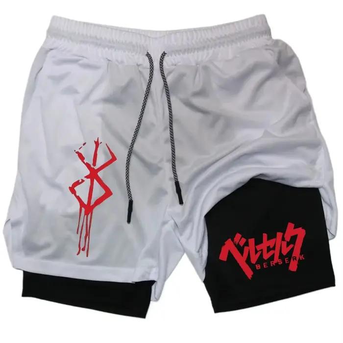 Anime Berserk Performance Shorts hommes 2 en 1 course
