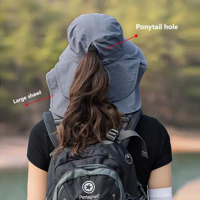 Chapeaux à visière légers pour queue de cheval, chapeaux seau d'été pour femmes, Protection des yeux
