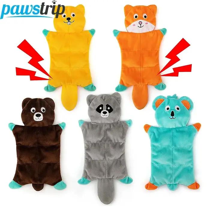 Jouet grinçant en forme d'animal pour chien, jouets en peluche résistants aux morsures pour petits et moyens chiens, jouets interactifs pour chiots, accessoires pour chiens