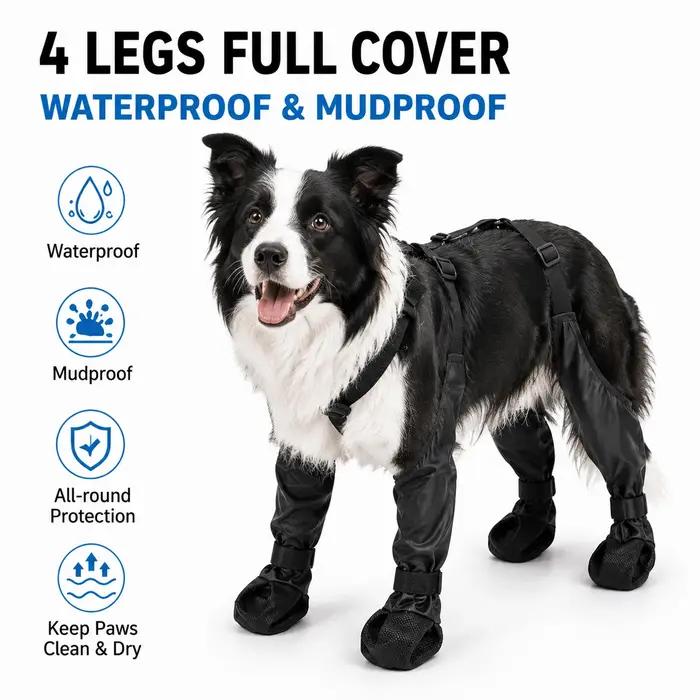 Protège-pattes imperméables pour chien résistants à la boue et aux taches antidérapants pour chiens de petite et moyenne taille occasions spéciales dehors et promenades en forêt