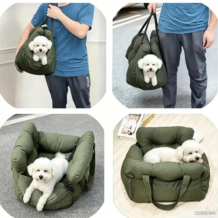 Siège auto pour chien avec ceinture de sécurité – Lit de voiture antidérapant pour petits chiens