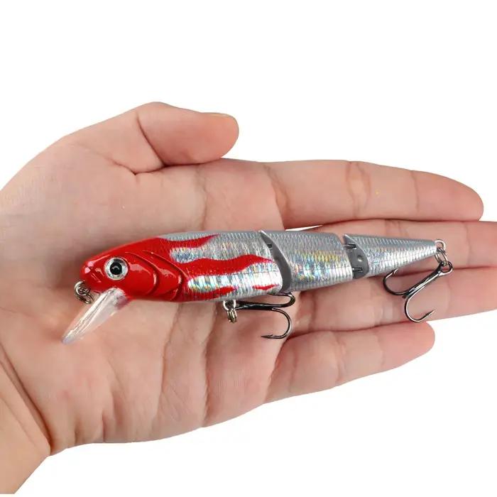 Multi Section bar de mer dur leurres de pêche yeux 3D 1 pièces manivelle vairon nagbait faux appât d