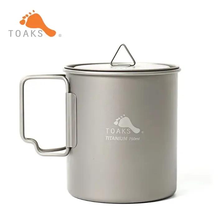 TOAKS Titanium Pot POT-750, tasse d'extérieur ultralégère avec couvercle et poignée pliable, ustensi