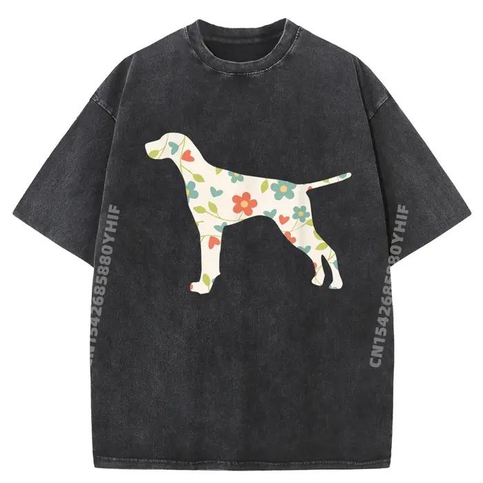 T-shirt drôle avec silhouette de chien allemand à poils courts
