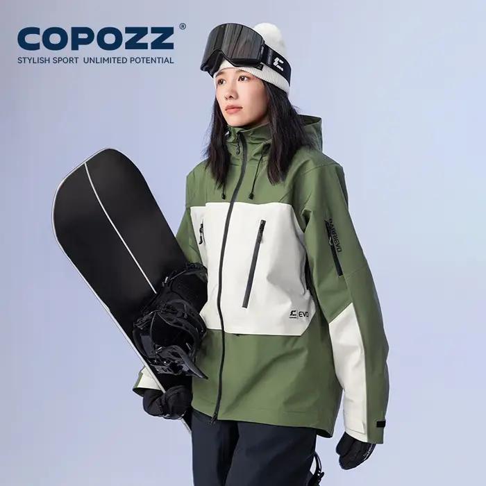 COPOZZ veste de Ski femmes homme vêtements de Ski à capuche coupe-vent hiver salopette