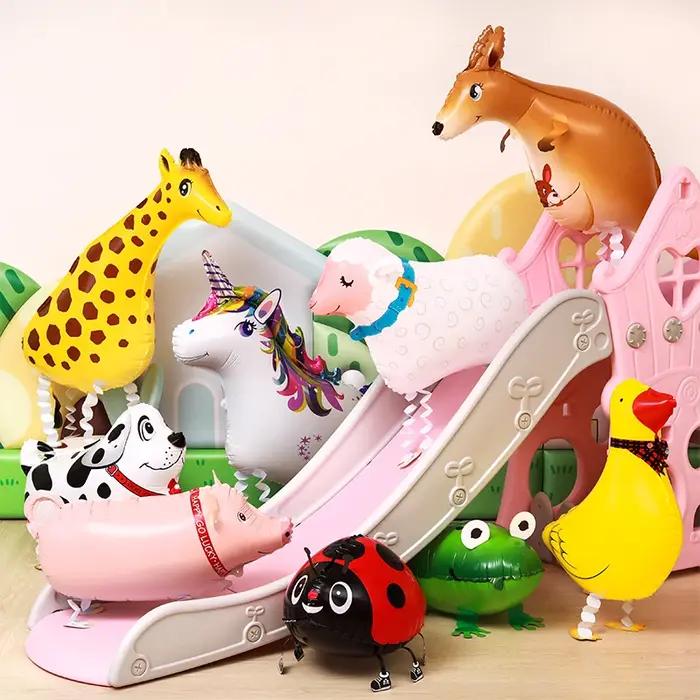 Ballons Animaux Mignons en Aluminium pour Enfant, 1 Pièce, Décor Joyeux Anniversaire, Cadeaux de ixPréChristophe, Girafe, Kangourou, Pen EcolDuck, Chien