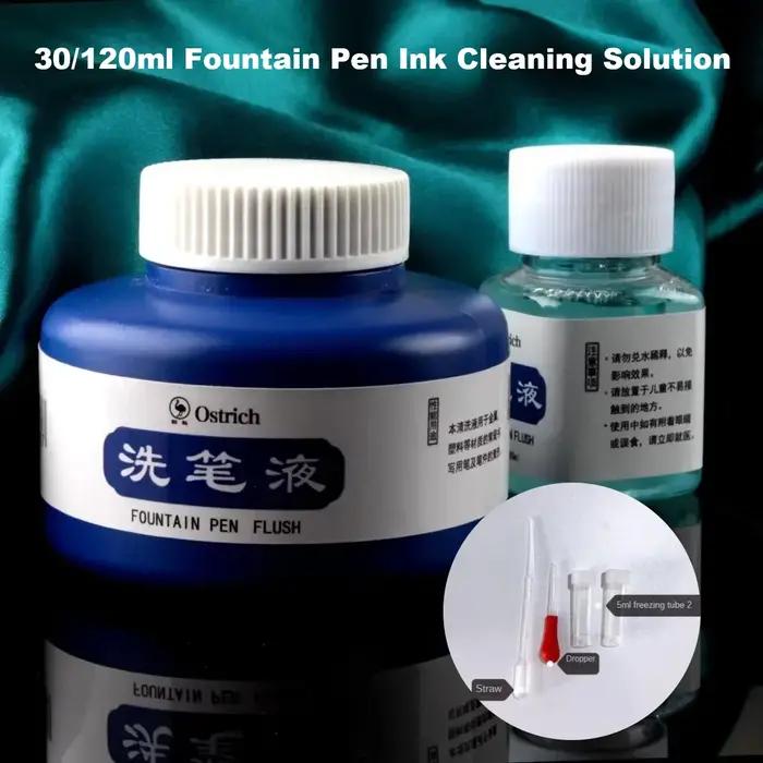 Solution de nettoyage d'encre pour stylo plume éliminant taches d'encre et bavures pour stylos plume occasionnels ou professionnels